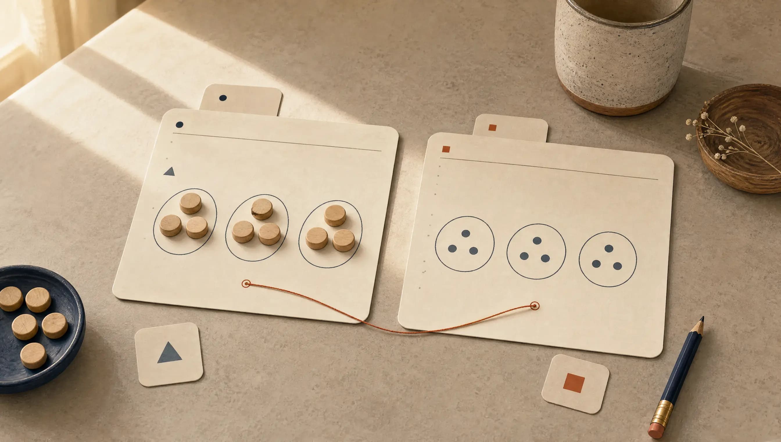 Two dated math samples showing the same idea with different support